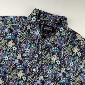 Cremieux Premium Men's XL Multicolor Geometric AOP Short Sleeve Button Up SHIRT